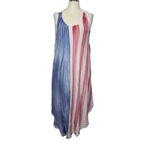Bella Moda Patriotic Red White Blue Beach Swim Sleeveless Cover Up XL